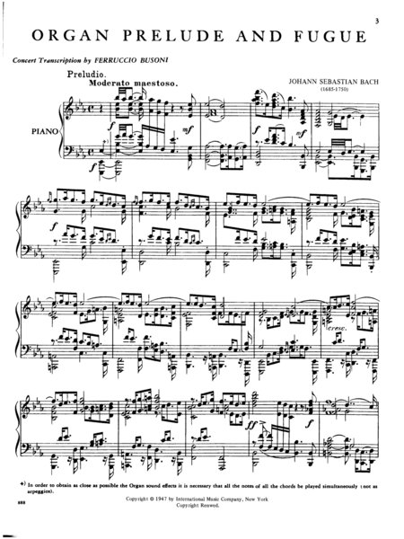 Organ Prelude & Fugue In E Flat Major (St. Anne'S Fugue)