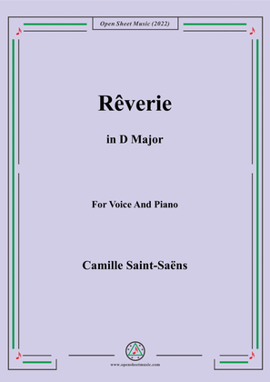 Book cover for Saint-Saëns-Rêverie in D Major,for Voice and Piano