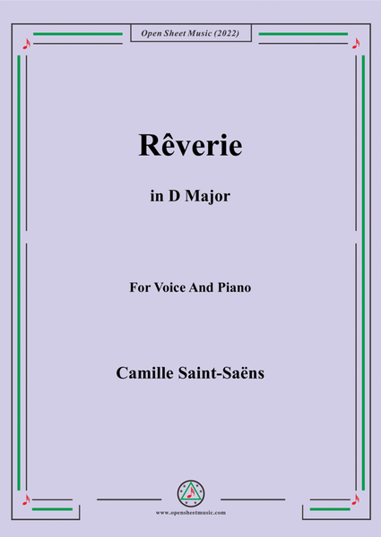 Saint-Saëns-Rêverie in D Major,for Voice and Piano image number null