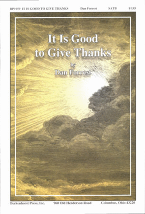 Book cover for It Is Good To Give Thanks