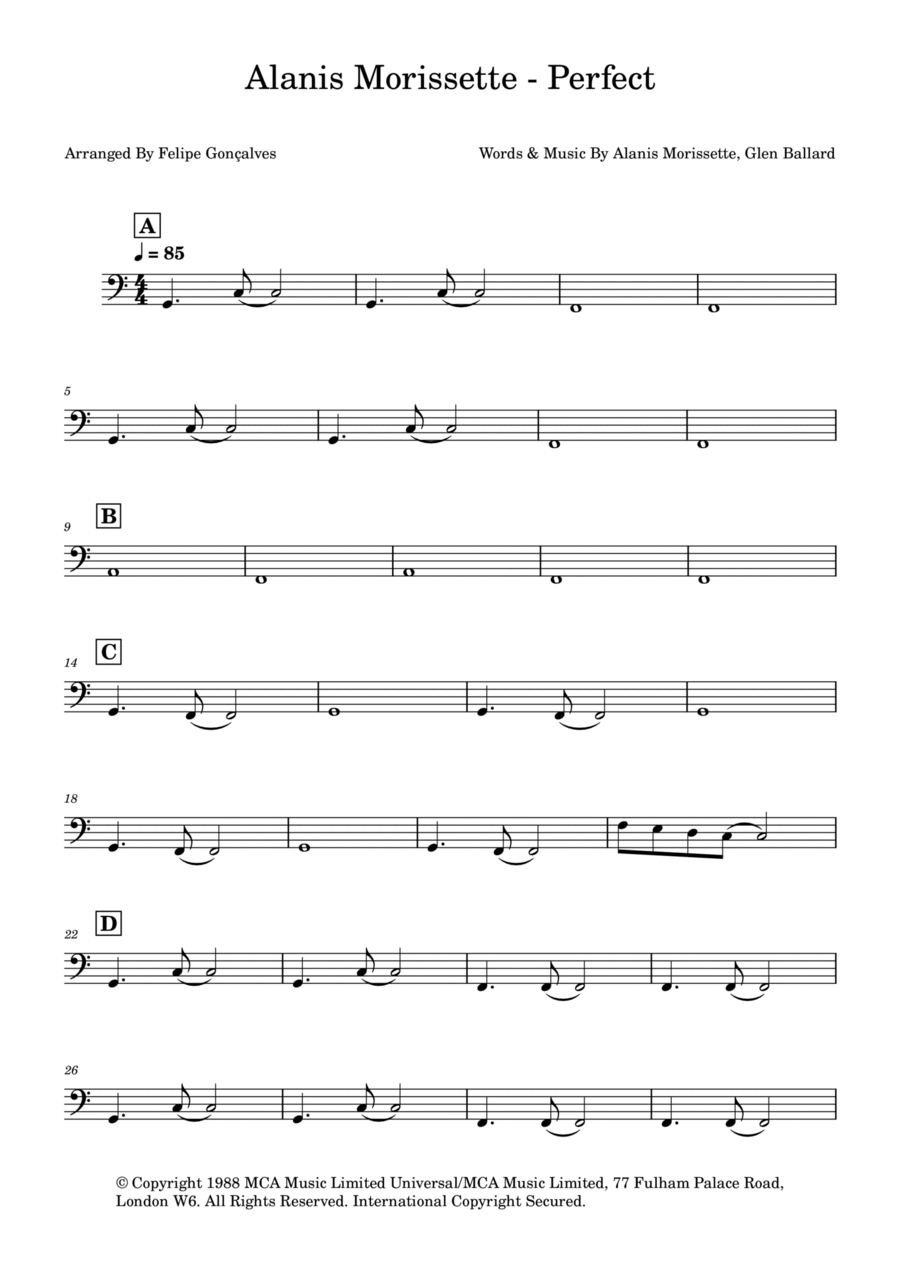 Perfect Bass Guitar scores gallery preview page 1
