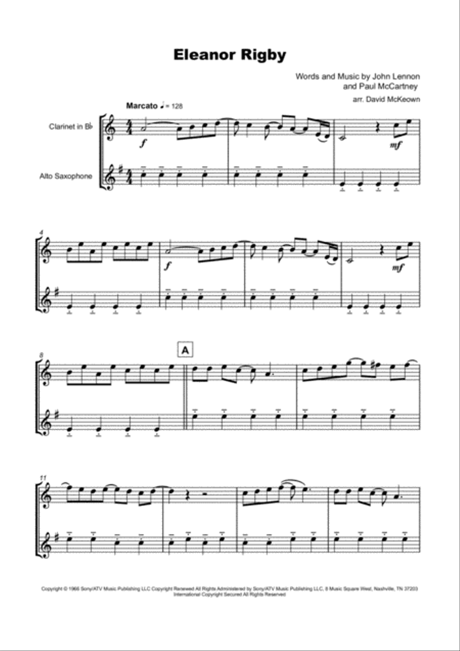 Eleanor Rigby Woodwind Duet scores gallery preview page 2