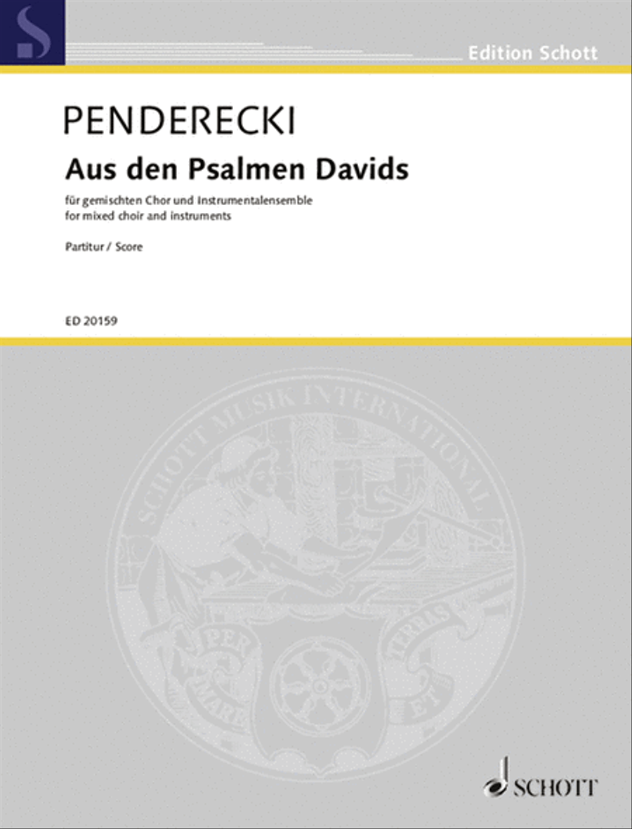 Aus Den Psalmen Davids Mixed Choir And Instruments (satb) Score