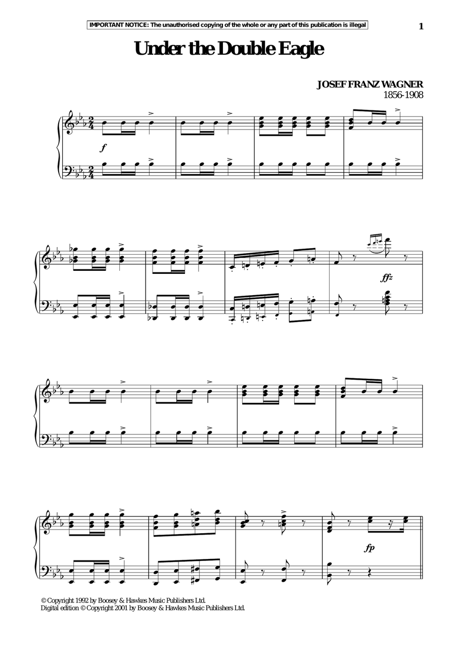 Under The Double Eagle Piano Solo scores gallery preview page 1