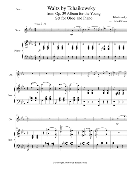 Waltz from "Album for the Young" for Oboe and Piano image number null
