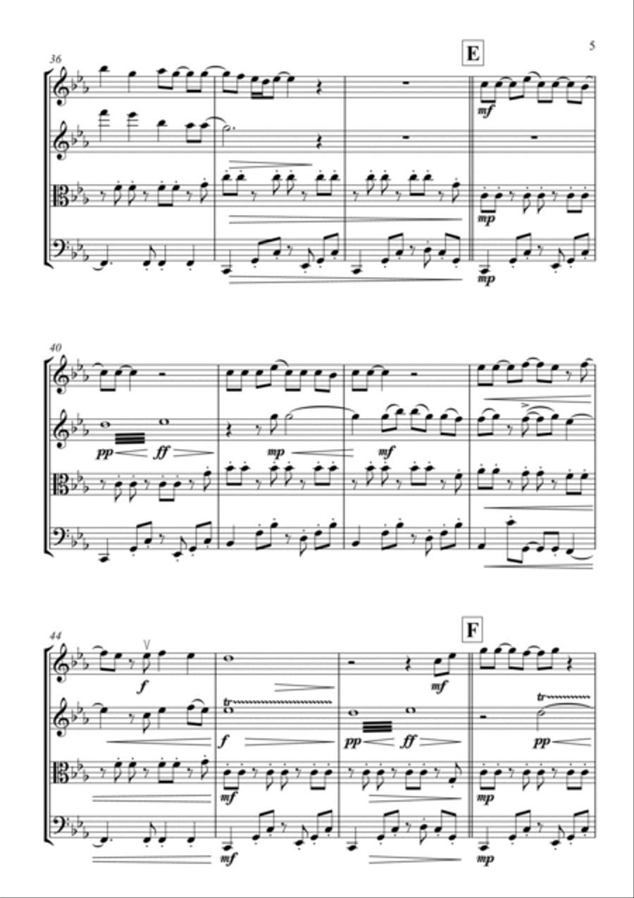 I Wish I Didn't Miss You Anymore String Quartet scores gallery preview page 5
