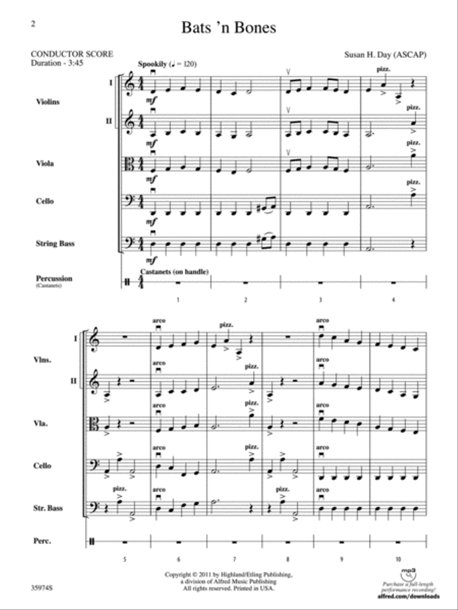 Bats 'n Bones: Score String Orchestra scores gallery preview page 2