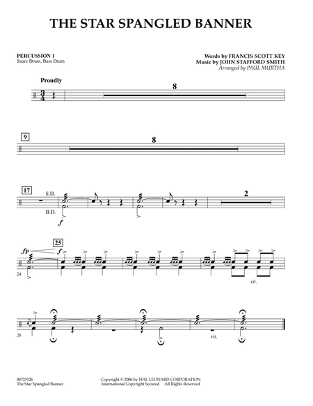 The Star Spangled Banner - Percussion 1