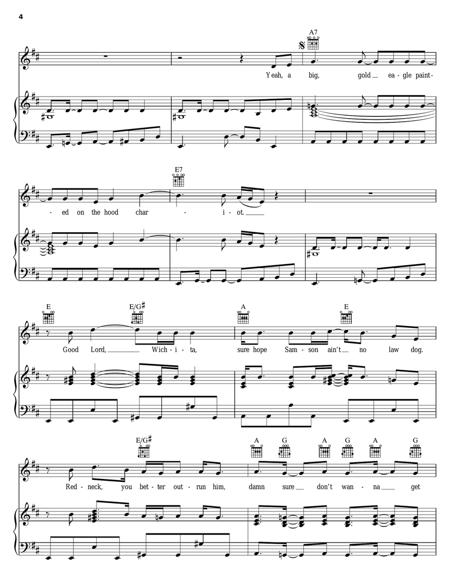 Chariot Chariot Piano, Vocal, Guitar scores gallery preview page 4