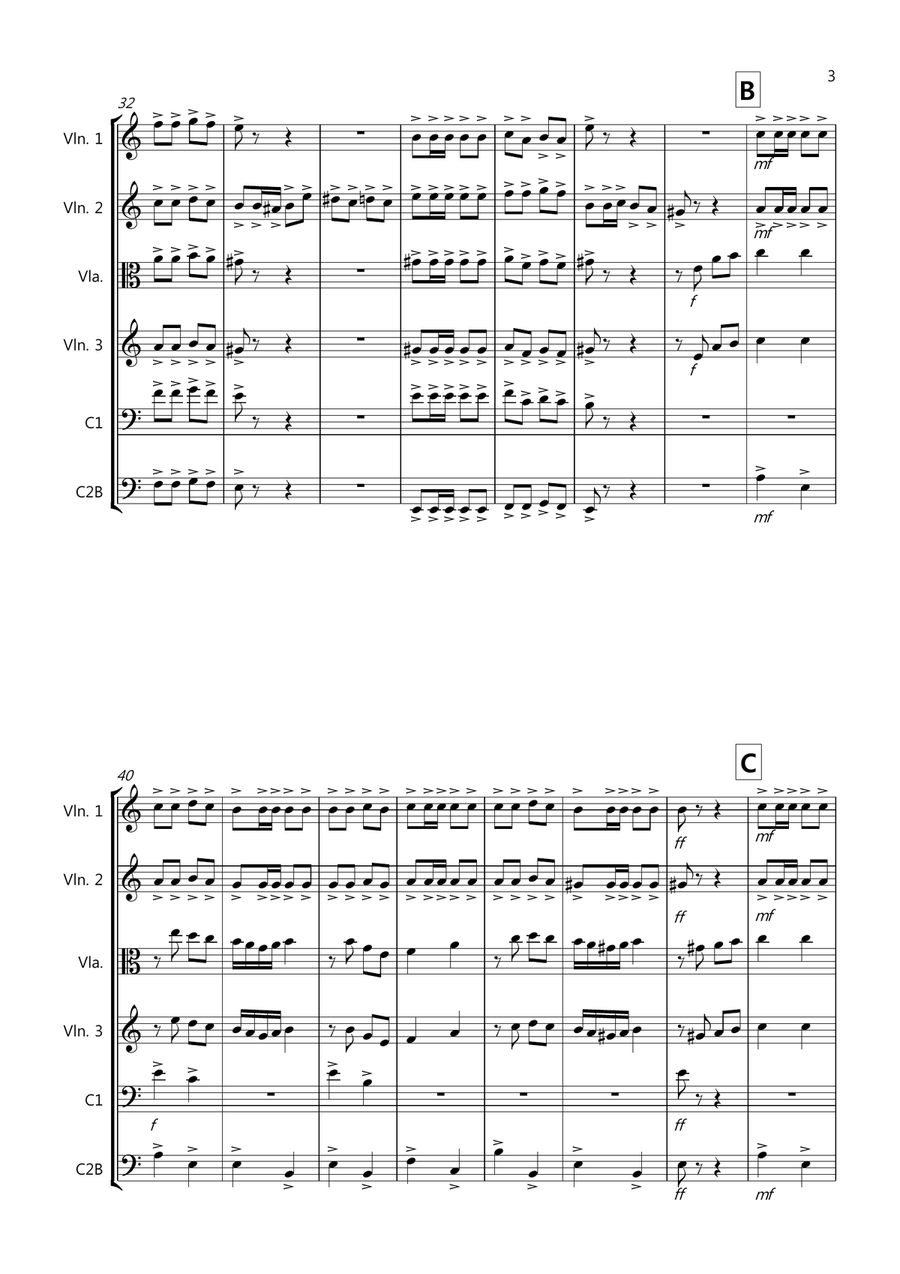 Flamenco Fantastico for String Orchestra Flamenco Fantastico for String Orchestra String Quartet scores gallery preview page 3