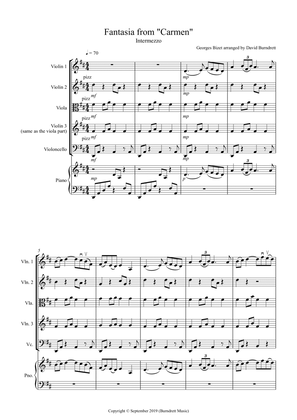Book cover for Intermezzo (Fantasia from Carmen) for String Quartet