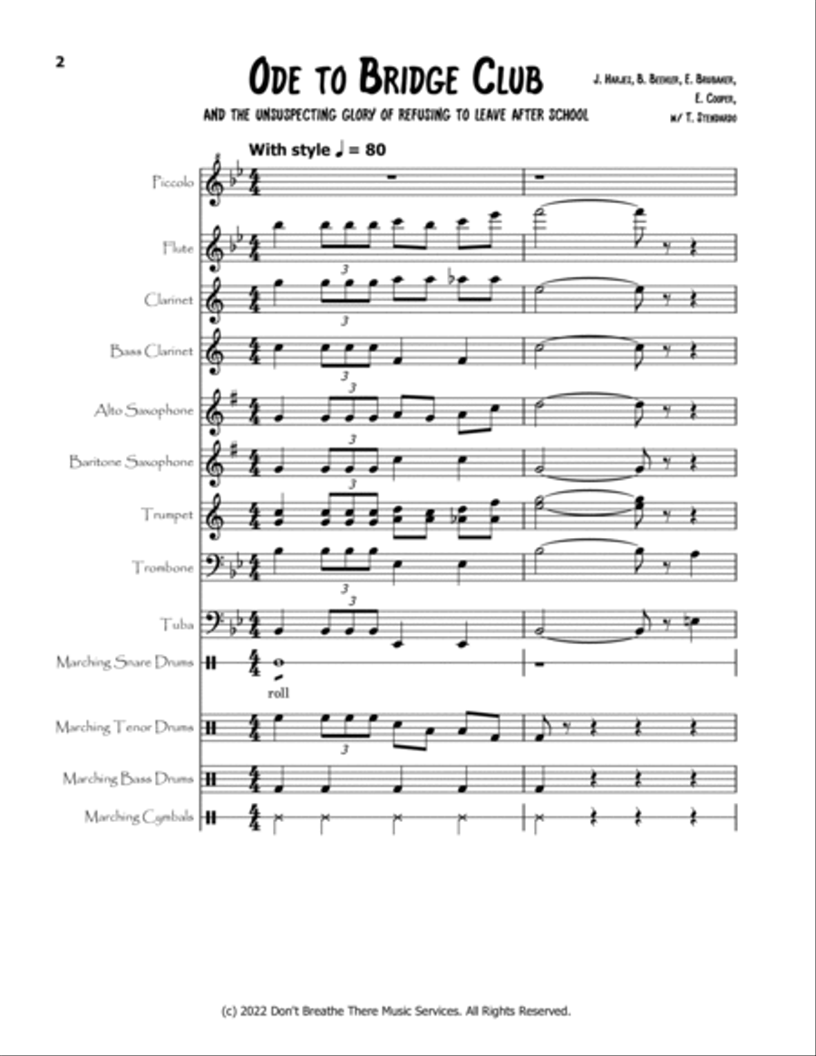 Ode to Bridge Club Ode to Bridge Club Concert Band scores gallery preview page 2