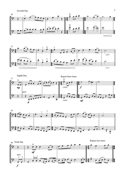 The Twelve Days of Christmas (for cello duet, suitable for grades 2-6) image number null