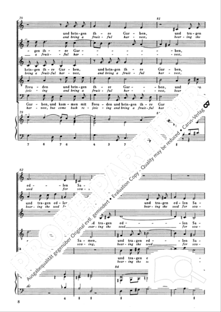 He who weeping soweth (Die mit Tranen saen) SSATB scores gallery preview page 9