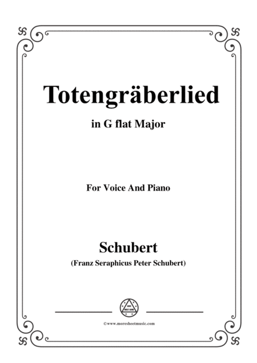 Schubert-Totengräberlied(Gravedigger's Song),D.44,in G flat Major,for Voice&Piano image number null