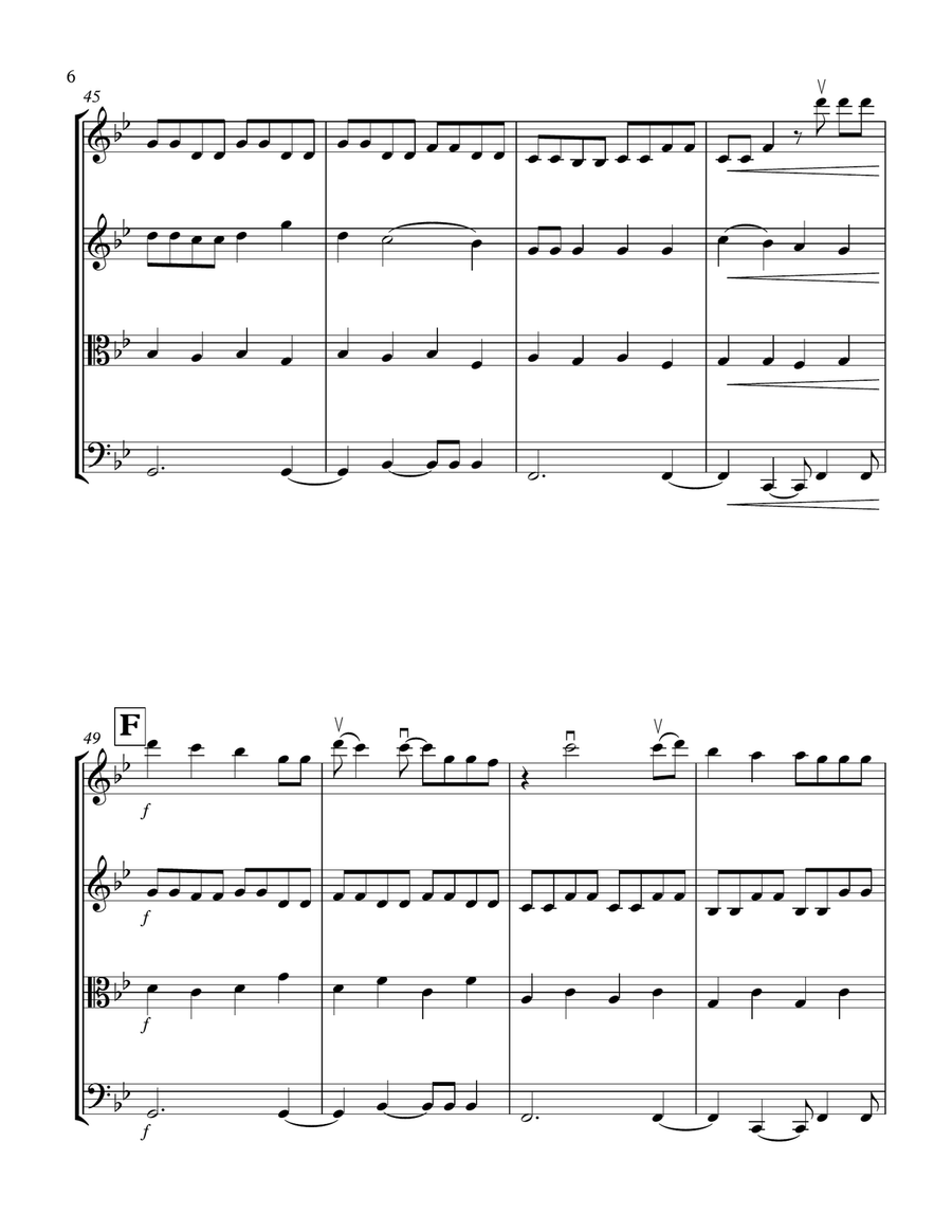 Old Town Road (remix) String Quartet scores gallery preview page 6