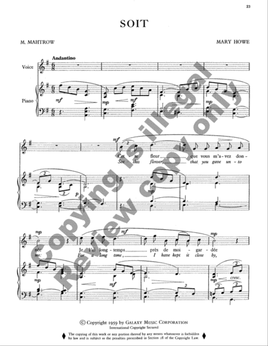 French Songs High Voice scores gallery preview page 11