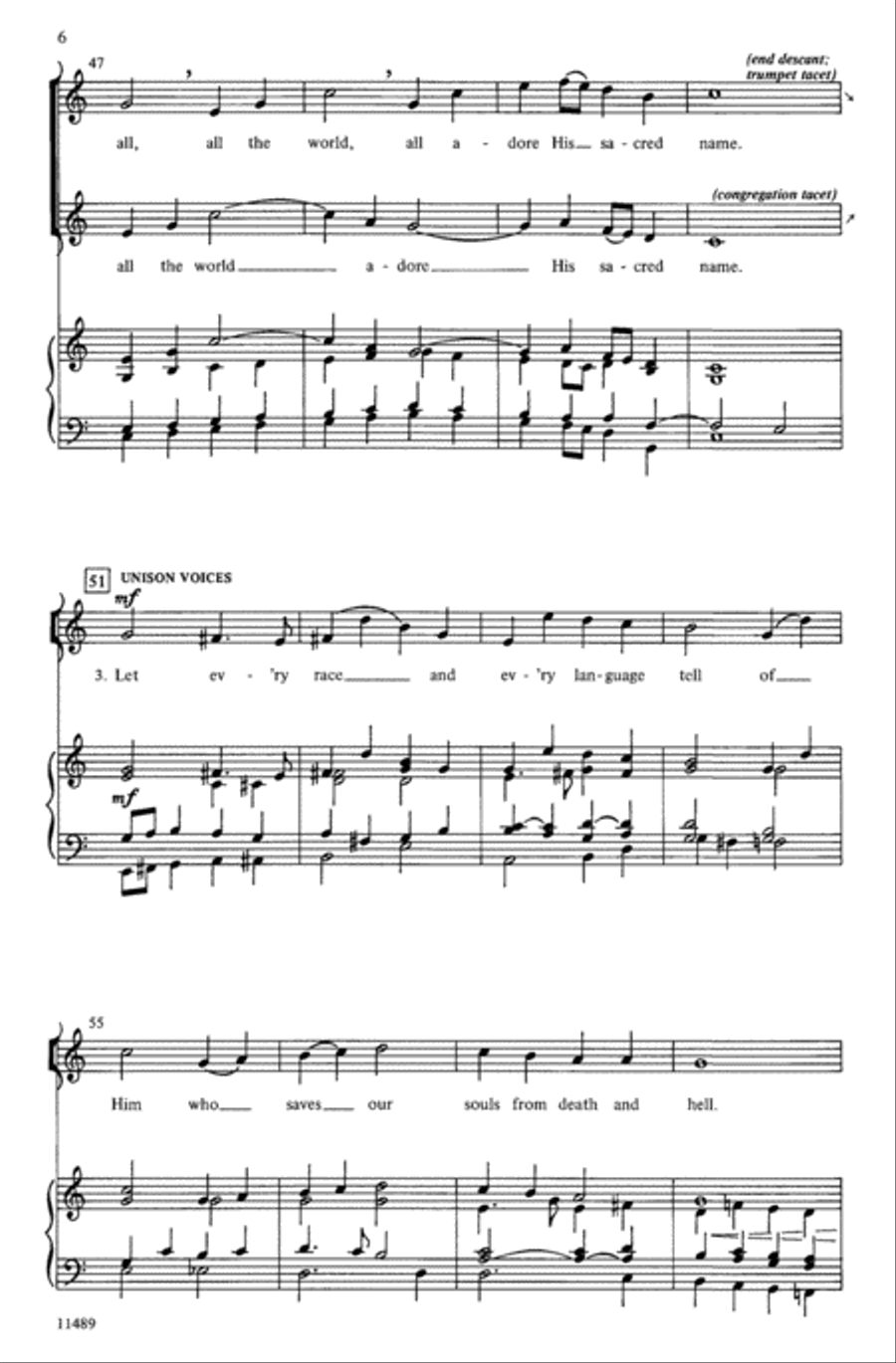 Lift High the Cross: A Hymn Concertato for Easter or Ascension 4-Part scores gallery preview page 6