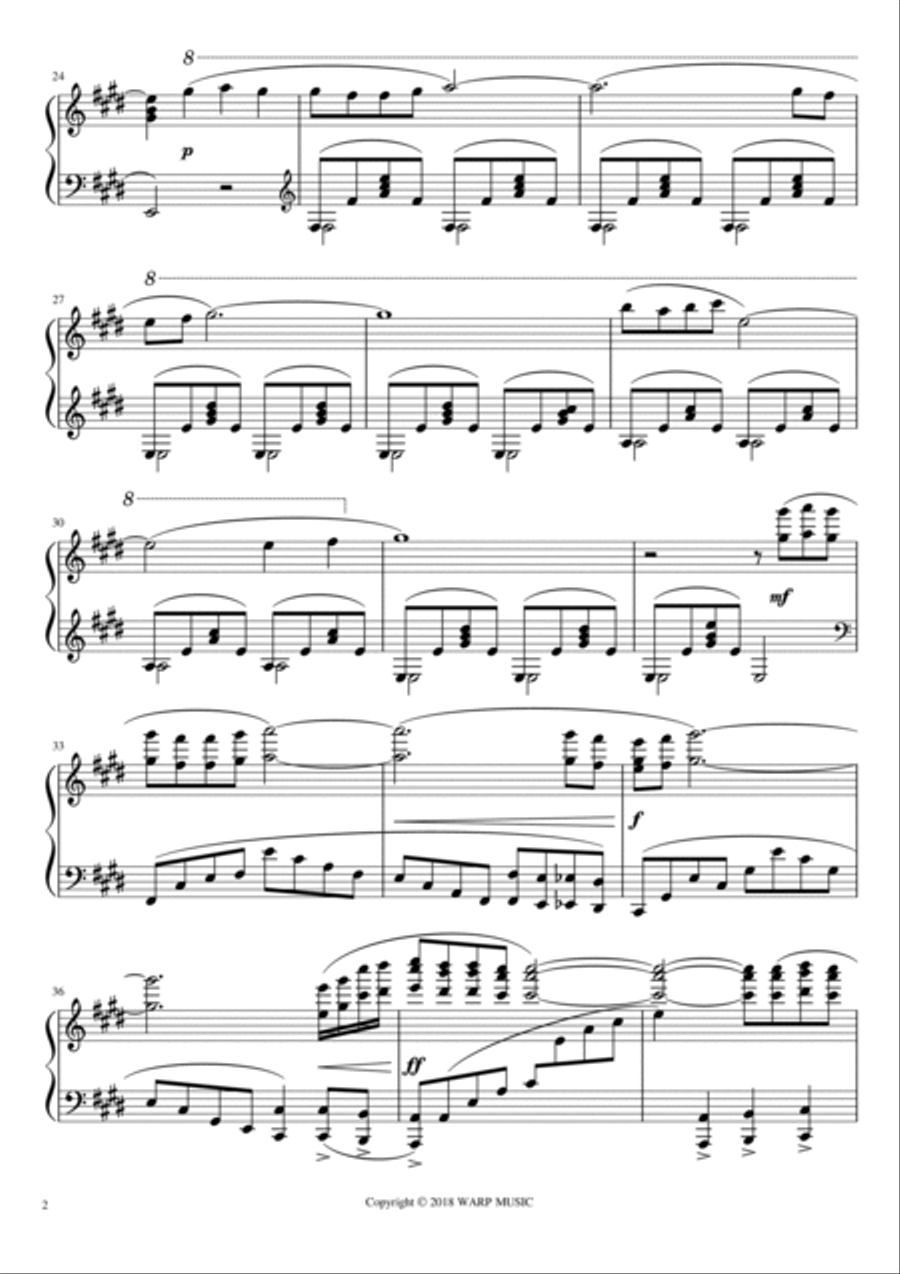 Fantasy Vii Piano Solo scores gallery preview page 2