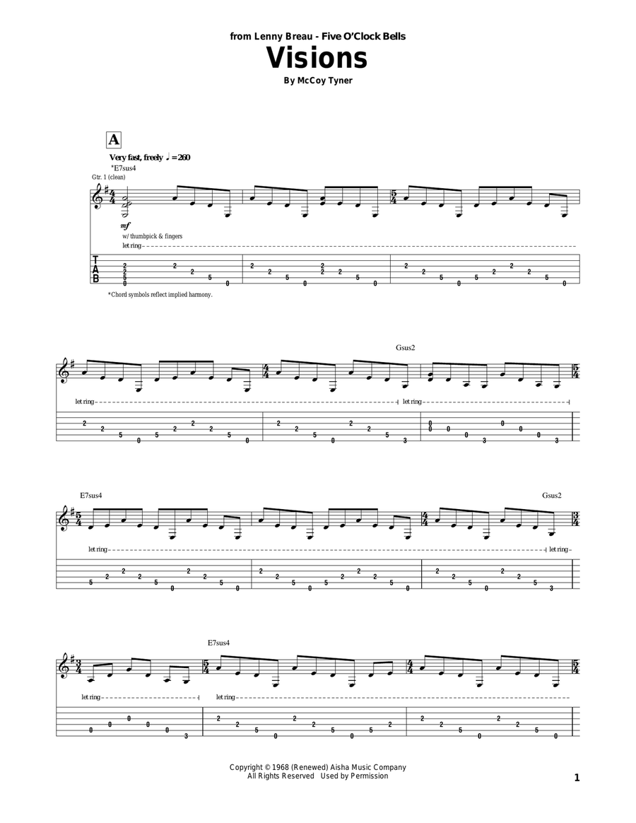 Visions Electric Guitar scores gallery preview page 1