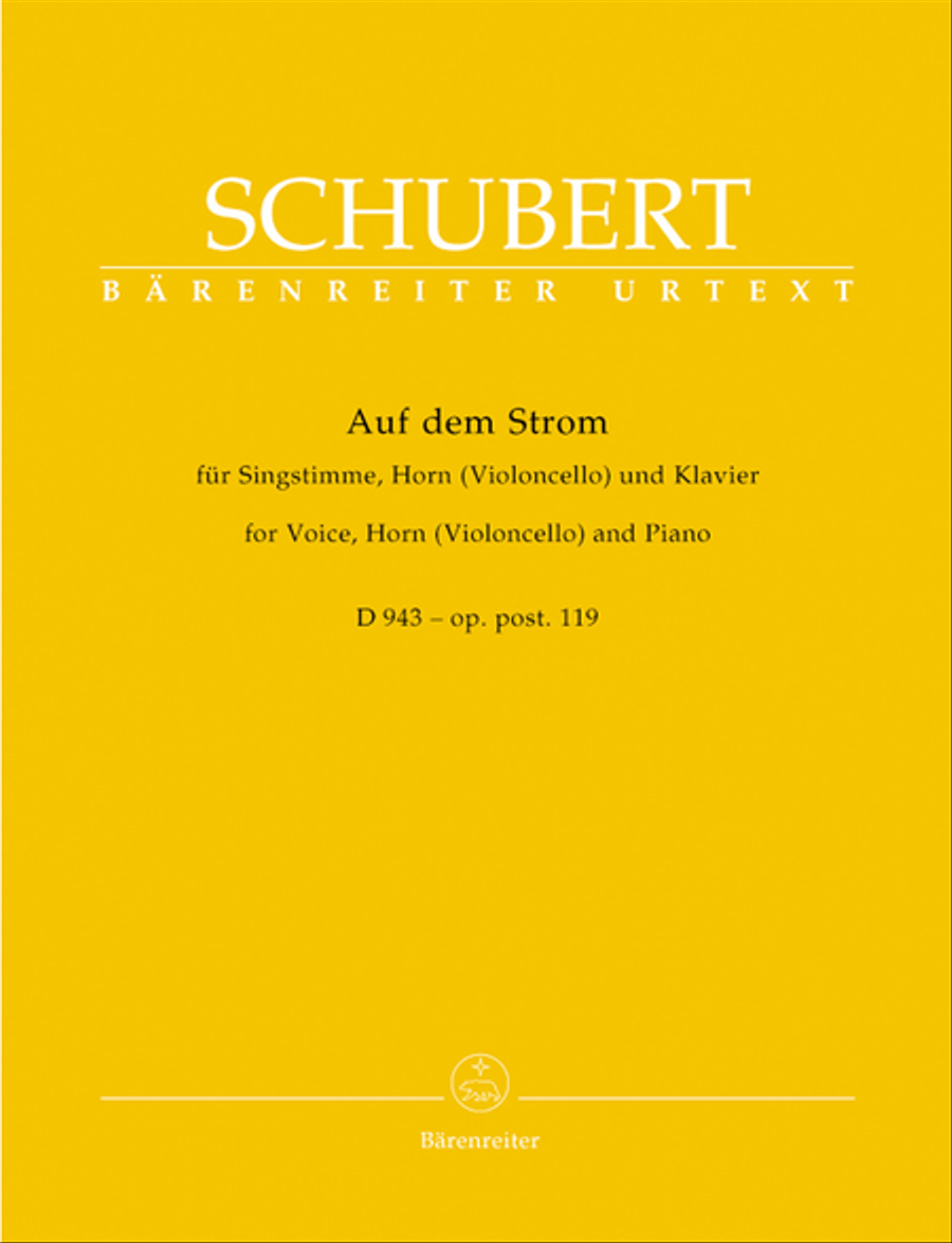 Auf dem Strom for high voice, horn (violoncello) and piano, op. post.119 D 943 Horn scores gallery preview page 1