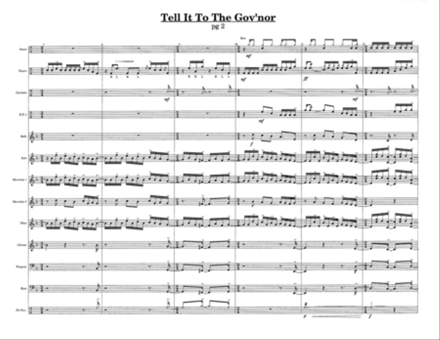 Tell It To The Gov'nor w/Tutor Tracks Percussion Ensemble scores gallery preview page 4