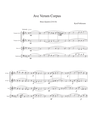 Ave Verum Corpus - William Byrd - brass quartet