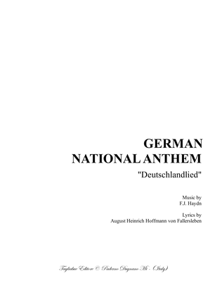 GERMAN NATIONAL ANTHEM - German text - For SATB Choir and Piano
