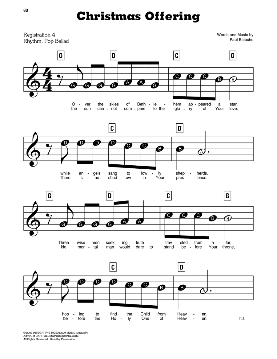 Christmas Offering Electronic Keyboard scores gallery preview page 1