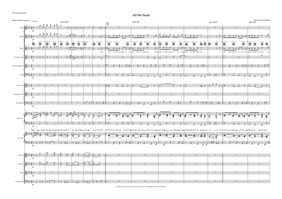 All We Need - Score Only Full Orchestra scores gallery preview page 1