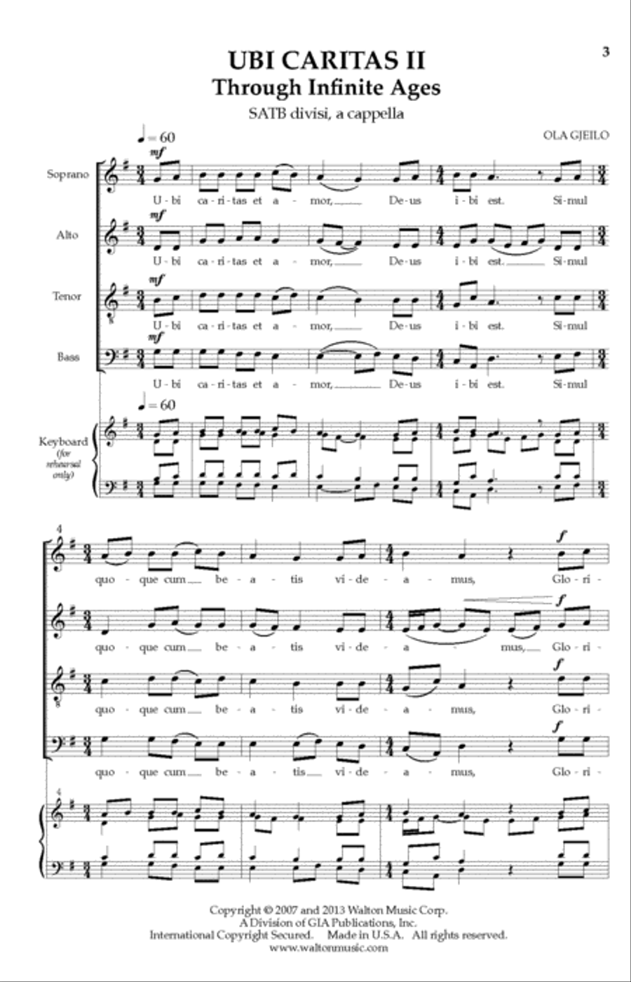Ubi Caritas II: Through Infinite Ages Divisi scores gallery preview page 2