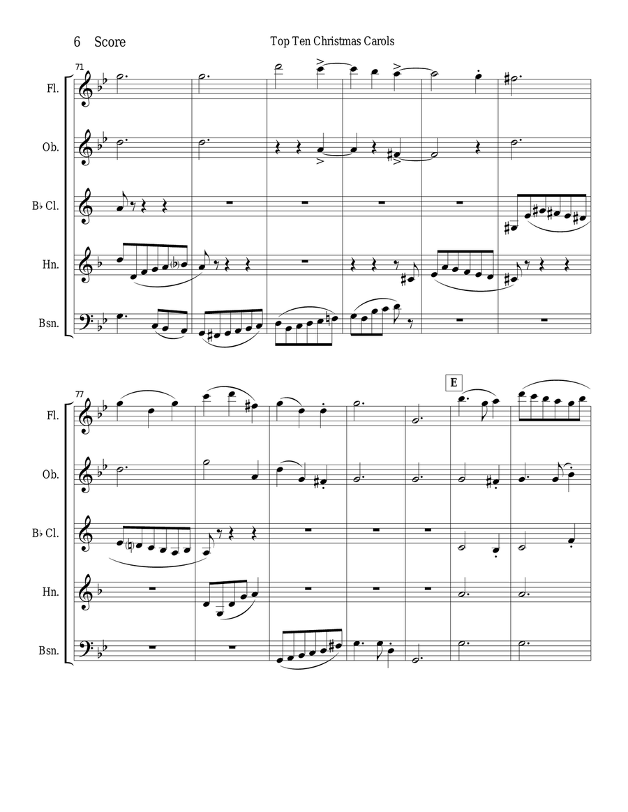 Coventry Carol for Woodwind Quintet Woodwind Quintet scores gallery preview page 6