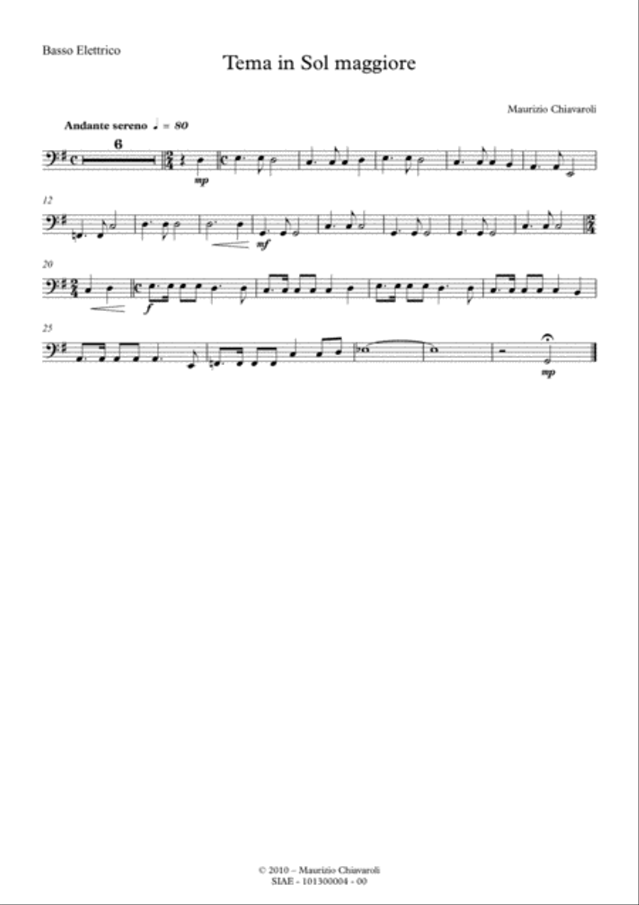 Tema in sol maggiore Large Ensemble scores gallery preview page 6