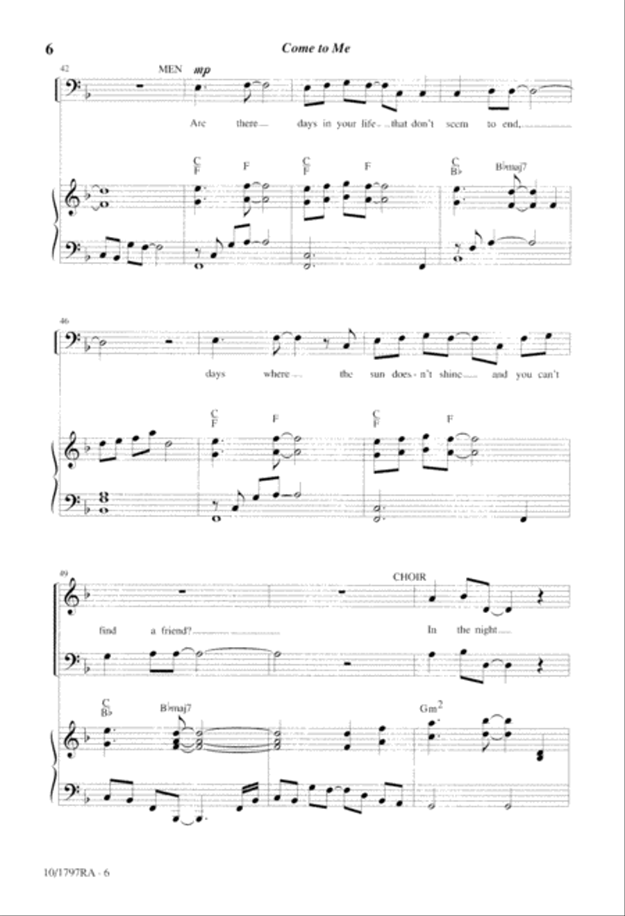 Come to Me 4-Part scores gallery preview page 6