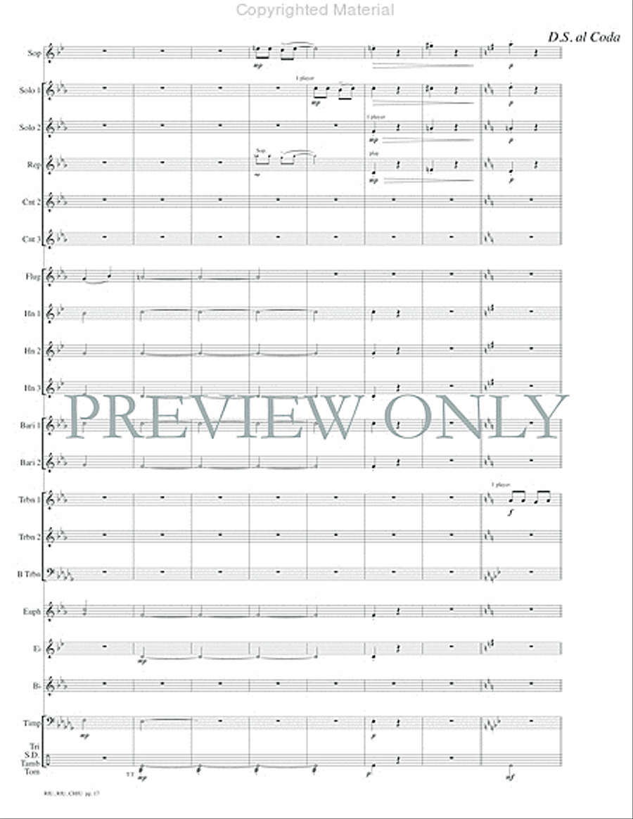 Riu, Riu, Chiu Concert Band scores gallery preview page 19