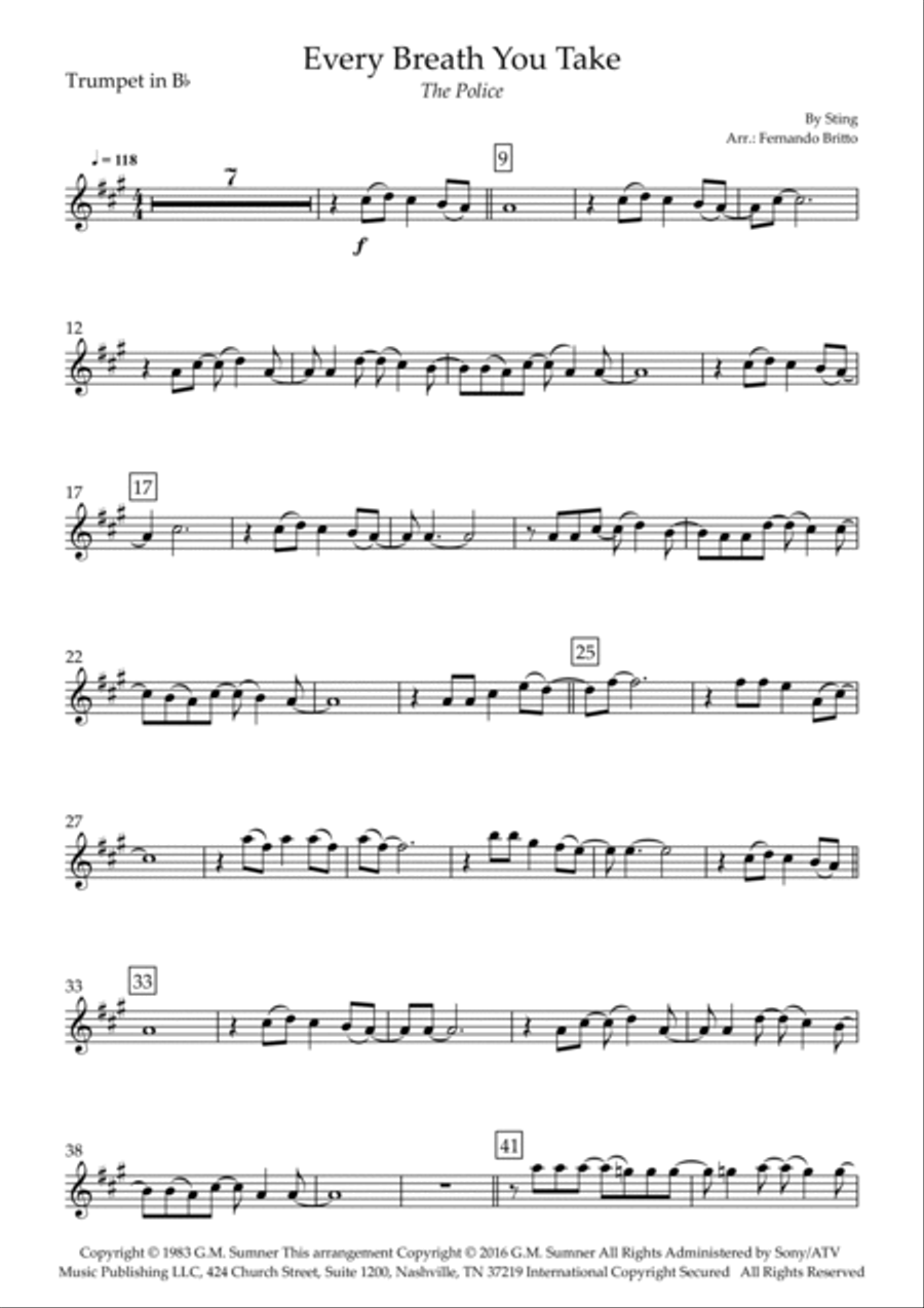 Every Breath You Take Small Ensemble scores gallery preview page 5