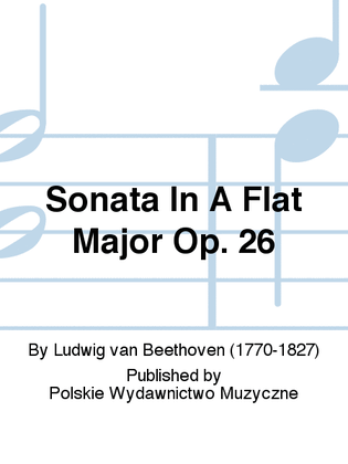 Book cover for Sonata In A Flat Major Op. 26