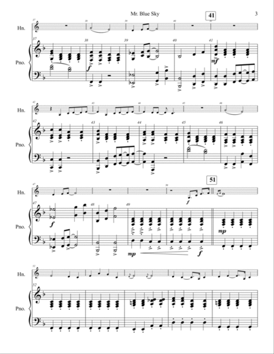 Mr. Blue Sky Horn scores gallery preview page 4