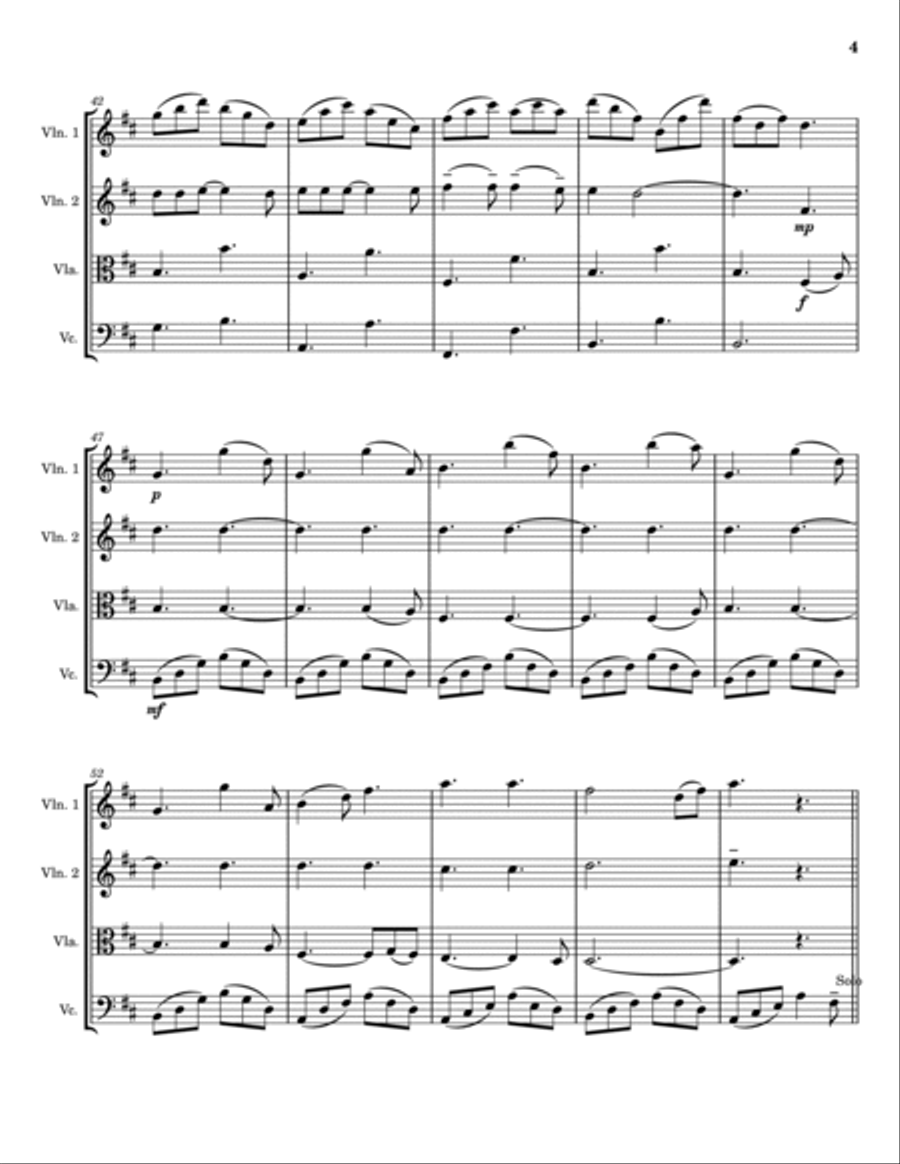 Hallelujah String Quartet scores gallery preview page 4
