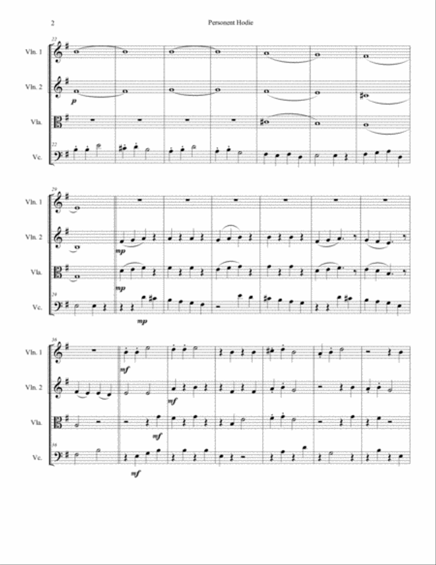 Personent Hodie (On This Day) String Quartet scores gallery preview page 2