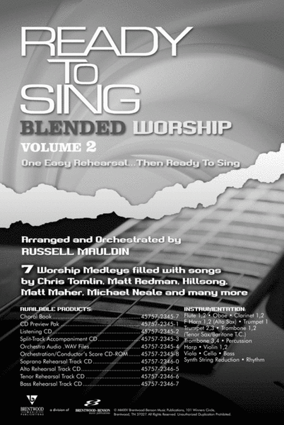 Ready To Sing Blended Volume 2 - Audio Wav Files DVD-ROM image number null