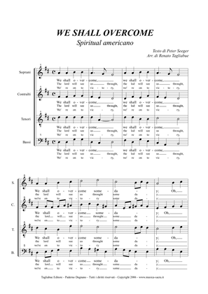 WE SHALL OVERCOME - Arr. for SATB Choir