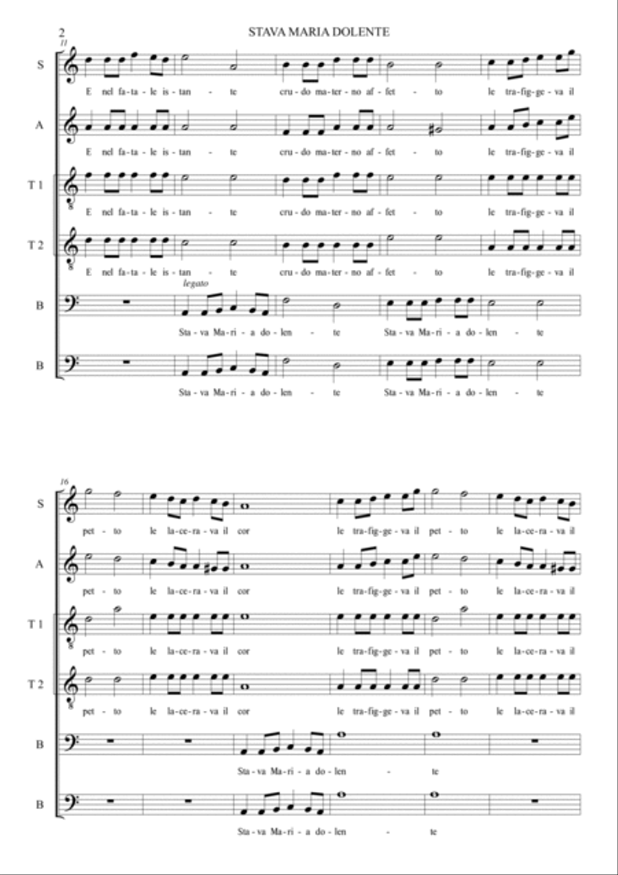 STAVA MARIA DOLENTE A Cappella scores gallery preview page 2