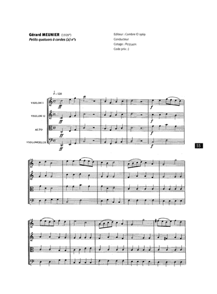 Petits quatuors a cordes (2) No. 1