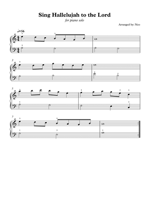Sing Hallelujah to the Lord ( for piano solo )