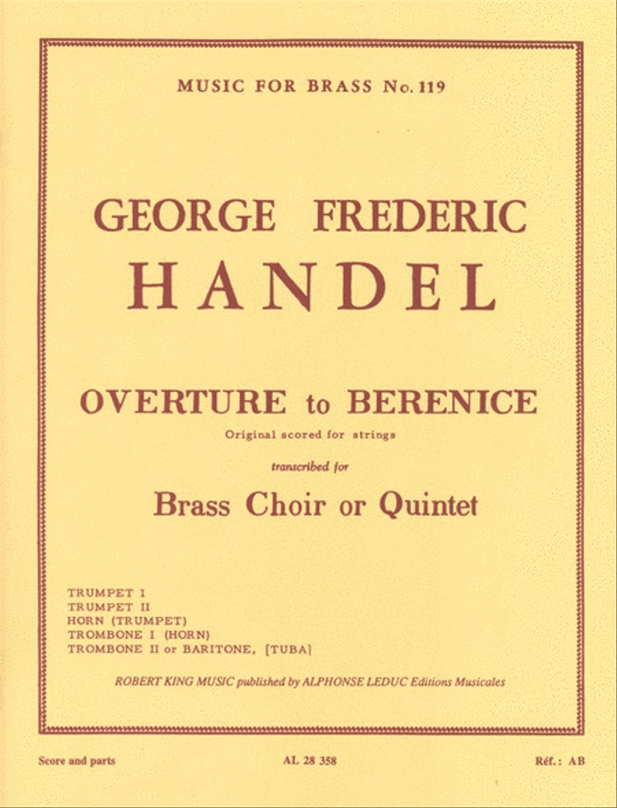 Overture From 'berenice' (quintet-brass) School and Community scores gallery preview page 1