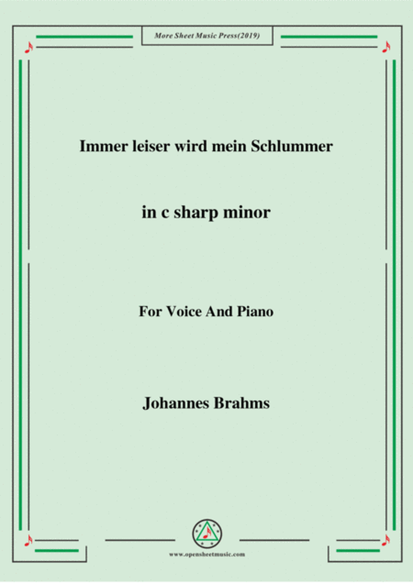 Brahms - Immer leiser wird mein Schlummer in C sharp minor for voice and piano image number null