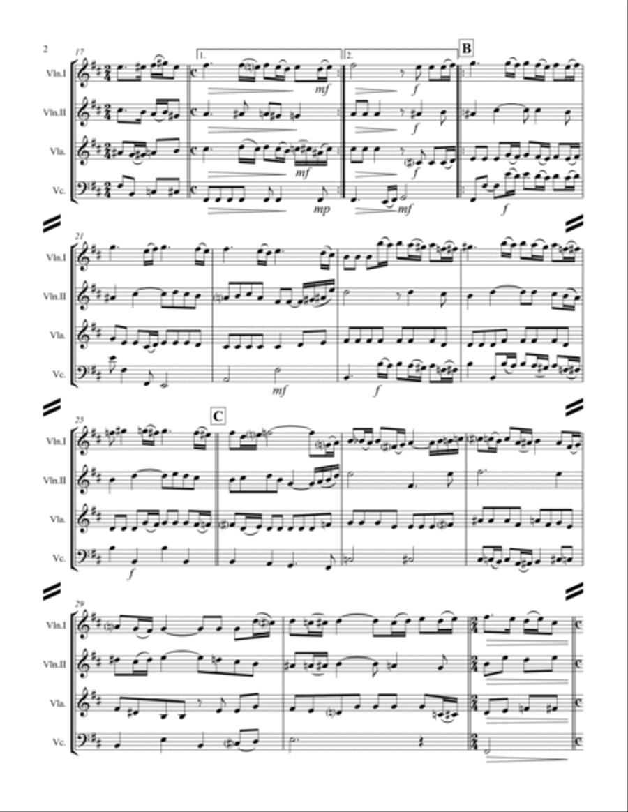 Rachmaninoff - Vocalise Op. 34 No.14 (for String Quartet) String Quartet scores gallery preview page 3