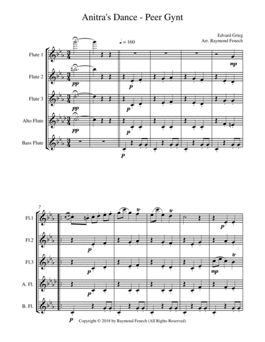 Anitra's Dance - E. Grieg - Flute Choir Quintet image number null