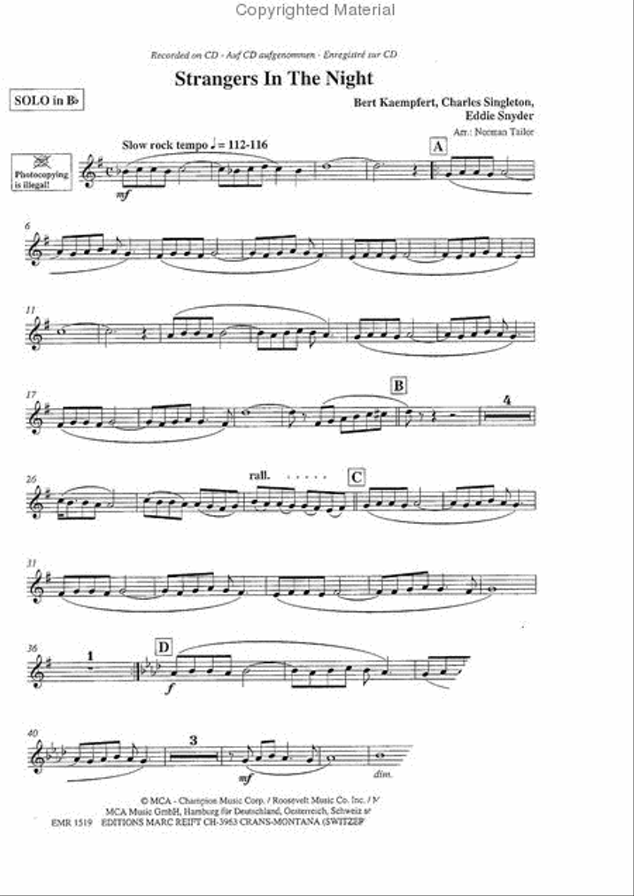 Strangers In The Night Concert Band scores gallery preview page 6